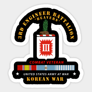 COA - 3rd Engineer Battalion - Korean War w KOREA War SVC Sticker